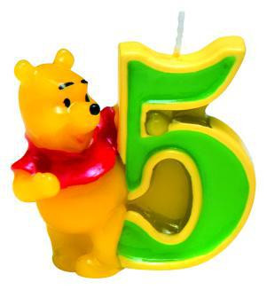 Winnie the Pooh Happy Birthday candle 5th birthday