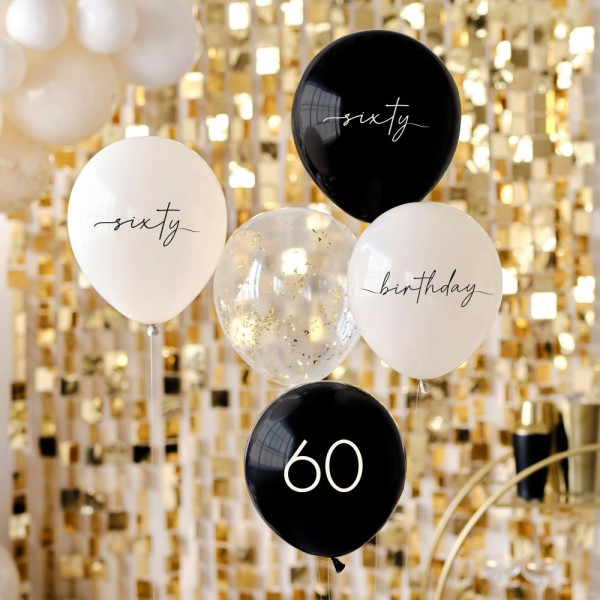 5 Elegante 60ter Geburtstag Ballons