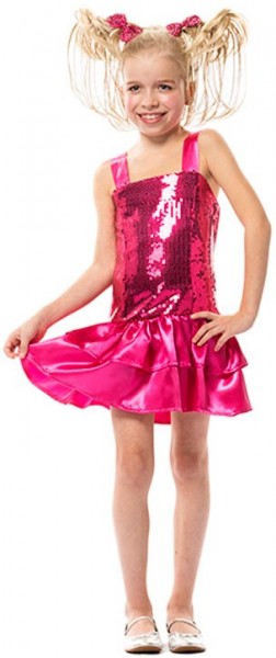 Rosa Lina barnklänning med paljett