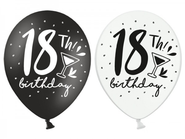 6 My 18th Birthday balloons 30cm