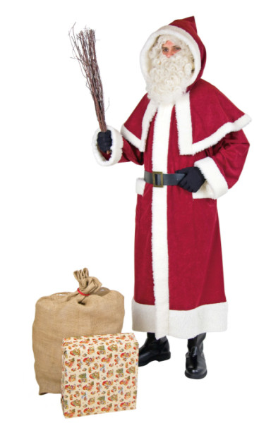 Klasyczny płaszcz Świętego Mikołaja z kapturem
