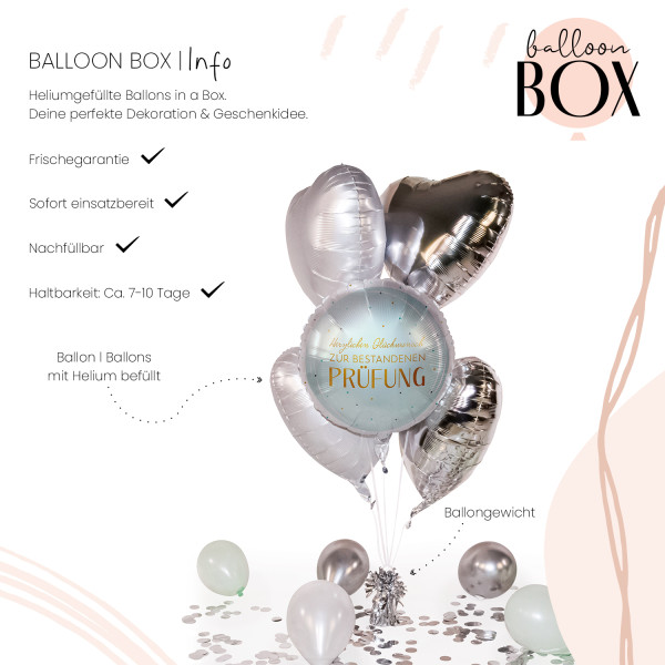 Heliumballon in der Box Glückwunsch Prüfung 3