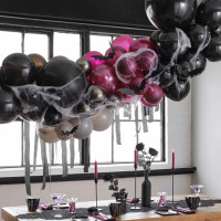 Aperçu: Ballon Arch-Chauve-souris et Vapeur Berry Noir Chrome