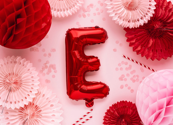 Rode E letter ballon 35cm