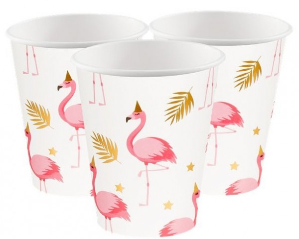 6 party flamingo bekers 250ml