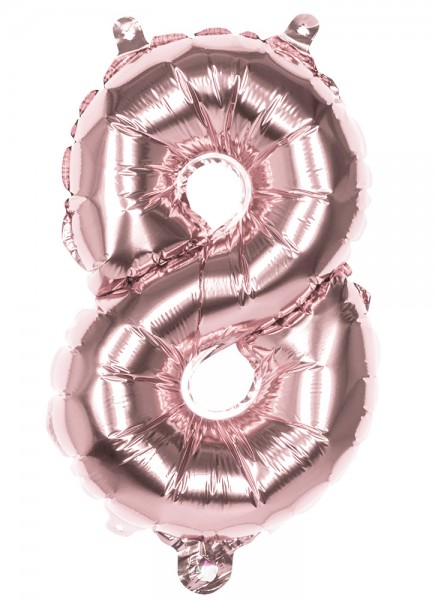 Balon foliowy numer 8 w kolorze różowego złota 36cm