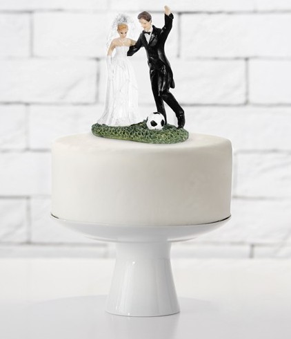 Figurine de gâteau mariage couple football 14cm 2