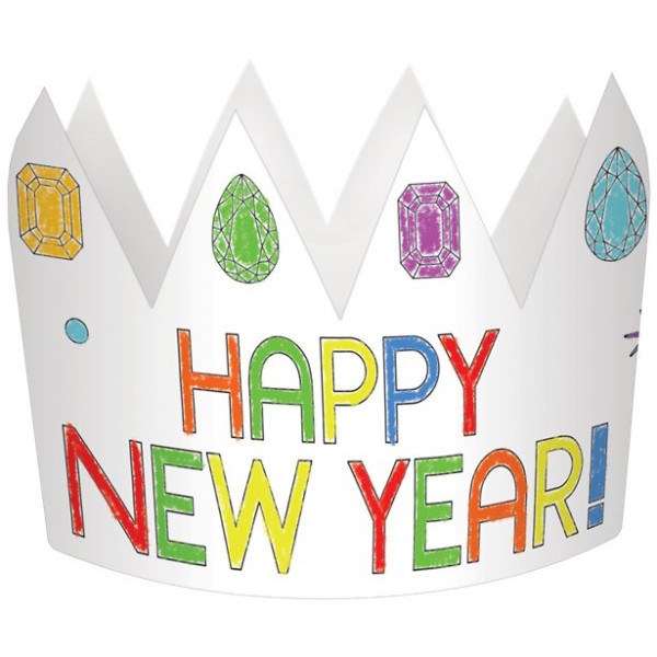 8 New Year crowns for coloring