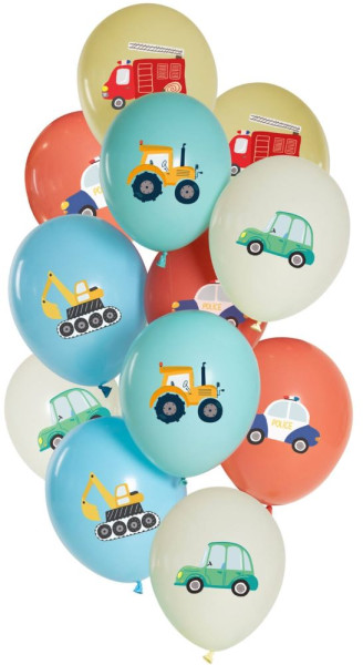 12 mix di palloncini Car World 33 cm