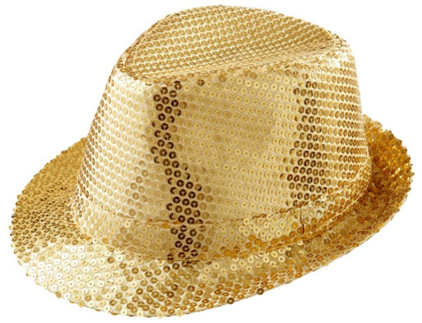 Chapeau doré à paillettes