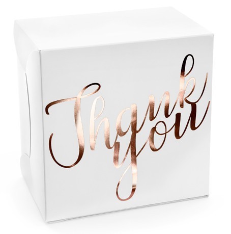 10 Thank you cake boxes rose gold