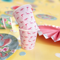 8 gobelets en papier Flamingo Paradise 250ml
