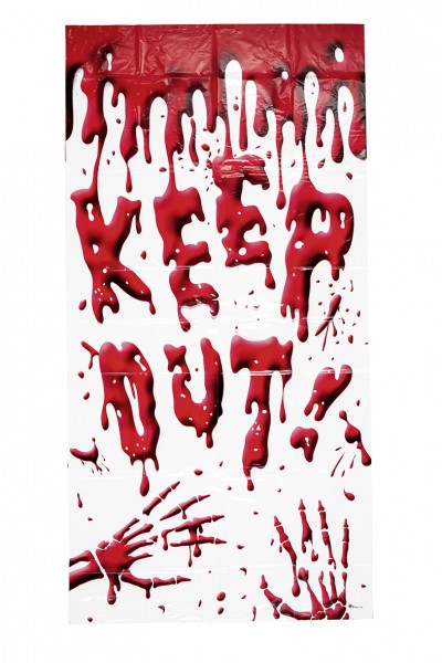 Banner de terror Bloody Halloween Keep Out 160x84cm