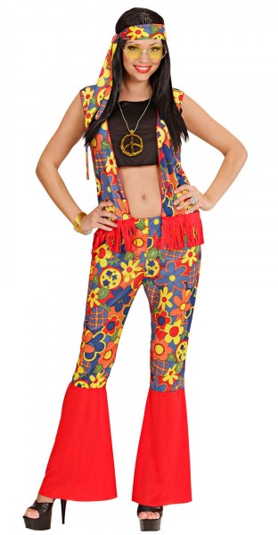 Disfraz de hippie airoso estilo años 70 para mujer 4