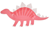 Vorschau: 8 Pink Dino Eco Teller 16cm x 30cm