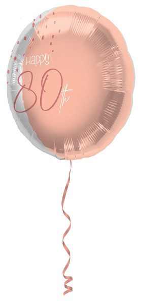 80. urodziny 1 balon foliowy Elegancki rumieniec różowego złota