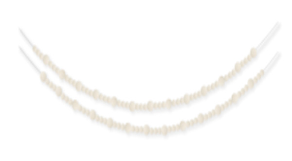 Guirlande de perles en bois blanches