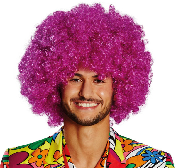 Pink Freaky Clowns Afro Wig Pink