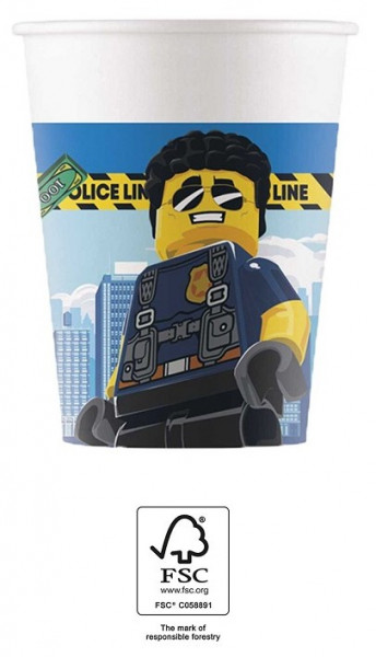 8 Lego City FSC papieren bekertjes 200ml