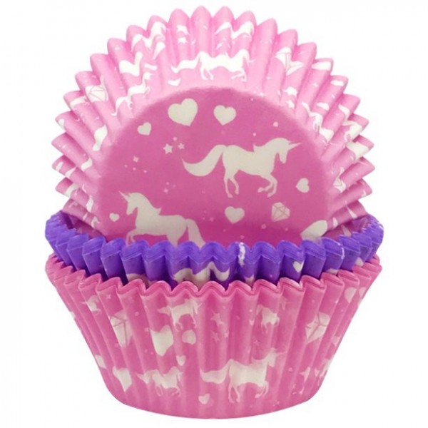 75 Pink Unicorn Muffin Cases