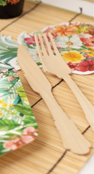 Bamboo Eco cutlery set 12 pieces