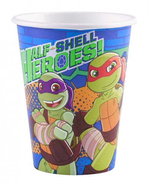 8 bicchieri di carta Half Shell Heroes 266 ml