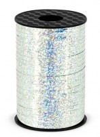 225m holographic gift ribbon silver