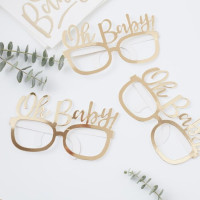 8 gold Oh Baby party glasses