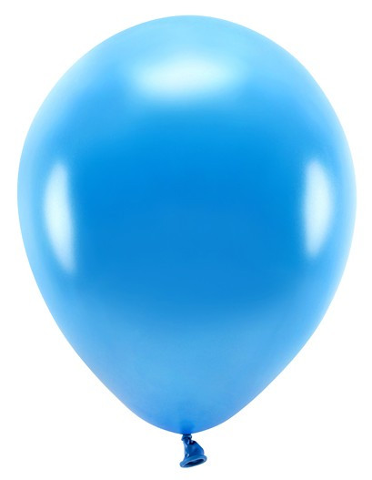 10 Eco metalliske balloner blå 26cm