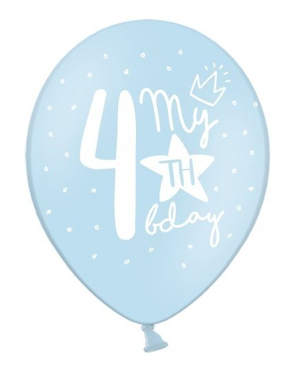 50 ballonger färgglada 4-årsdag 30cm 3:e