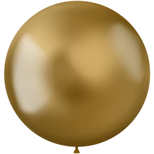 5 Shiny Star XL Luftballons gold 48cm
