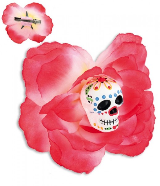 Tabitha Skull Flower Hårklämma