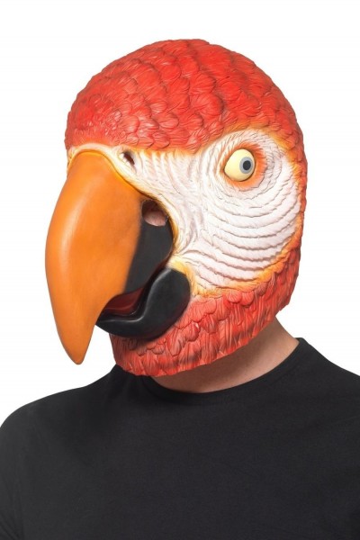 Maschera testa piena Parrot Latex per adulti