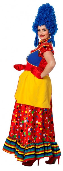 Gelukkig ondeugende kleurrijke clowns dameskostuum 2