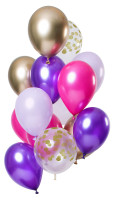 12 Latexballons lila bunt