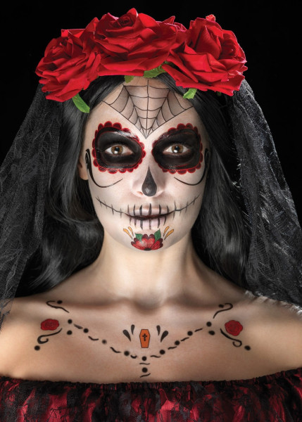Day of the dead adhesive tattoo set