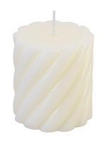 Pillar candle with spiral pattern white 7 x 7.5cm