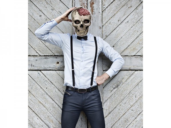 Skull mask cardboard with ribbon 3