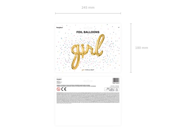Girl Folienballon gold 77 x 70cm