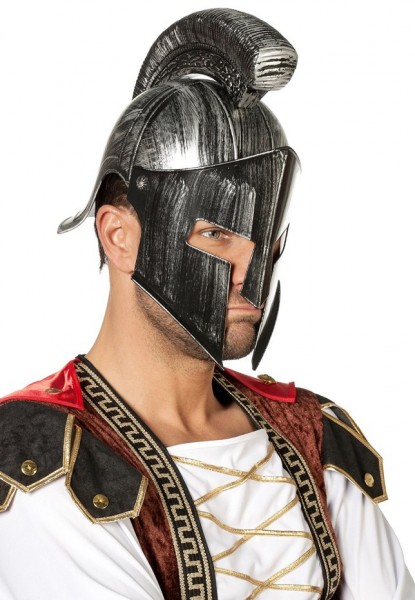 Casco espartano gladiador plateado