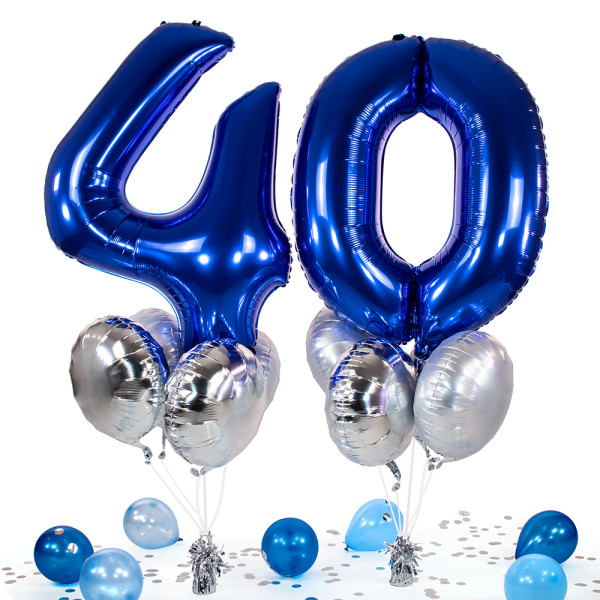 10 Heliumballons in der Box Blau 40