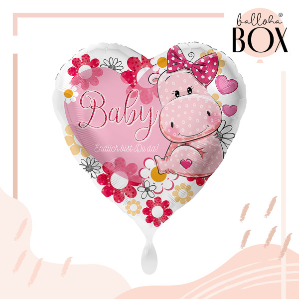 Balloha Geschenkbox DIY Baby Nilpferd Mädchen XL