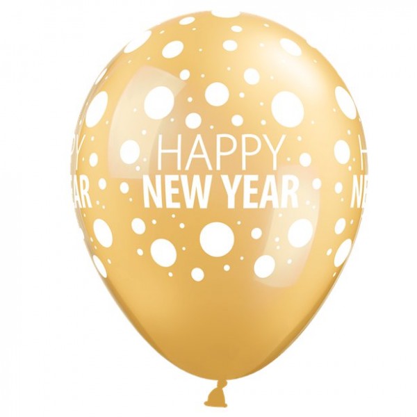 25 palloncini punteggiati di felice anno nuovo 28 cm 2
