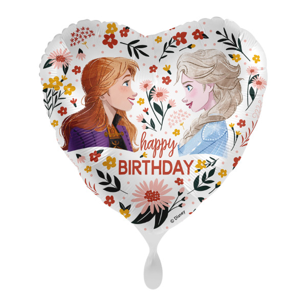 Elsa and Anna Flowery Birthday Balloon -ENG