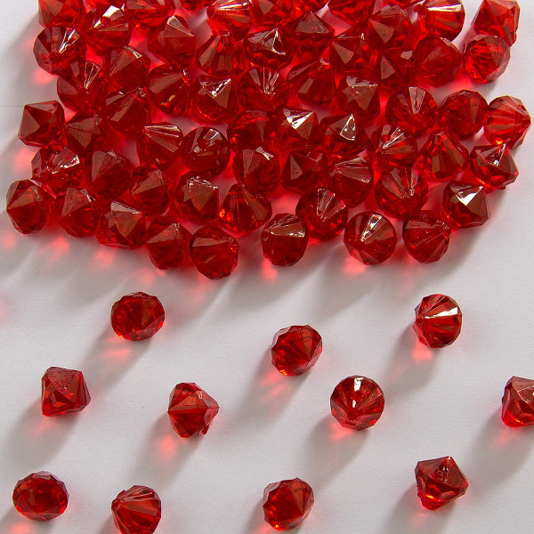 Dekorativa röda diamanter 9mm