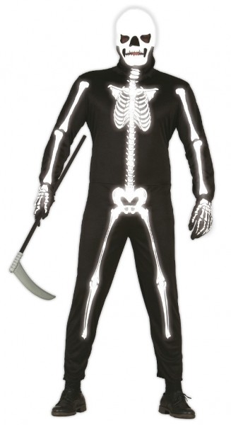 Costume da scheletro scintillante per uomo