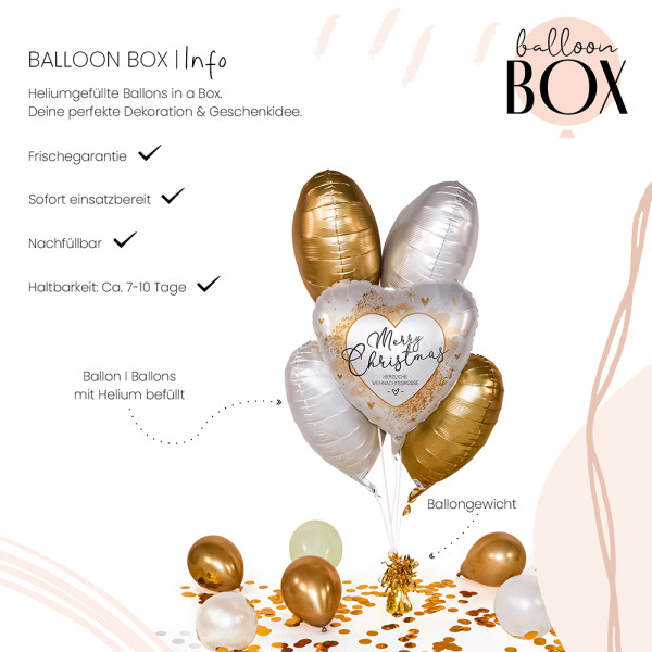 Heliumballon in der Box Smooth Christmas Gold 3