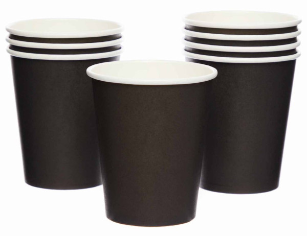 8 vasos de papel negro 227ml