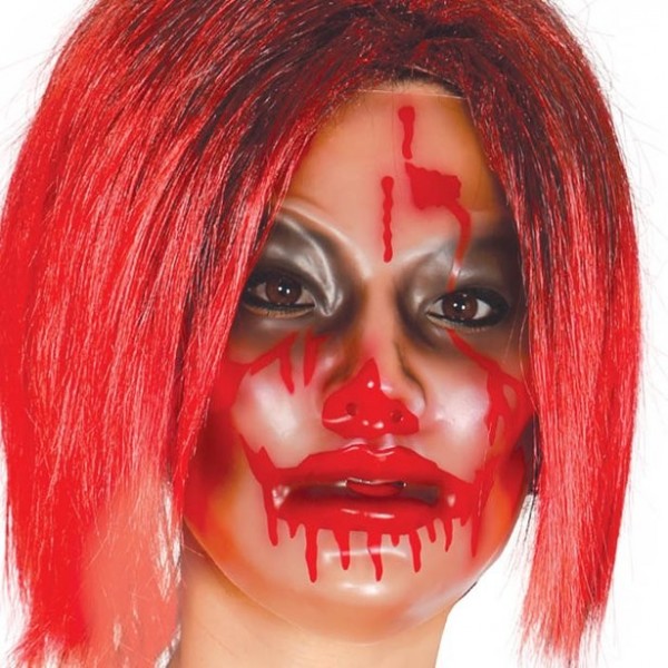 Máscara de terror sangrienta para mujer transparente