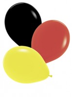 Förhandsgranskning: 12 ballonger i svart-röd-gul 30cm